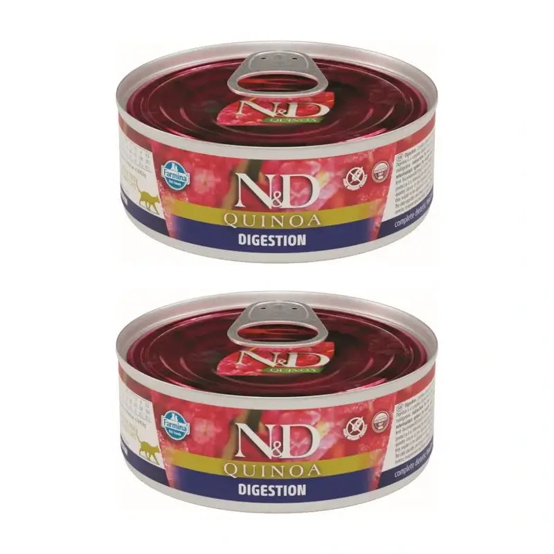 Farmina N&D Cat Quinoa Digestion Box 24X80Gr, Cibo umido per gatti, Confezione Da 2