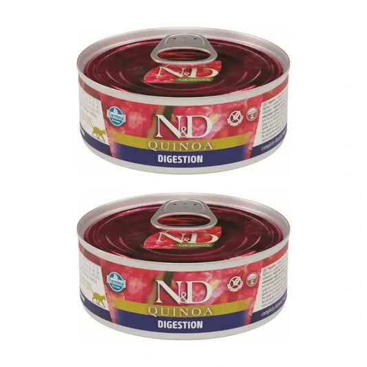 Farmina N&D Cat Quinoa Digestion Box 24X80Gr, Cibo umido per gatti, Confezione Da 2