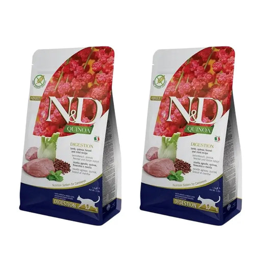 Farmina N&D Cat Quinoa Digestion Agnello Digestion 1,5Kg, cibo per gatti, Confezione Da 2