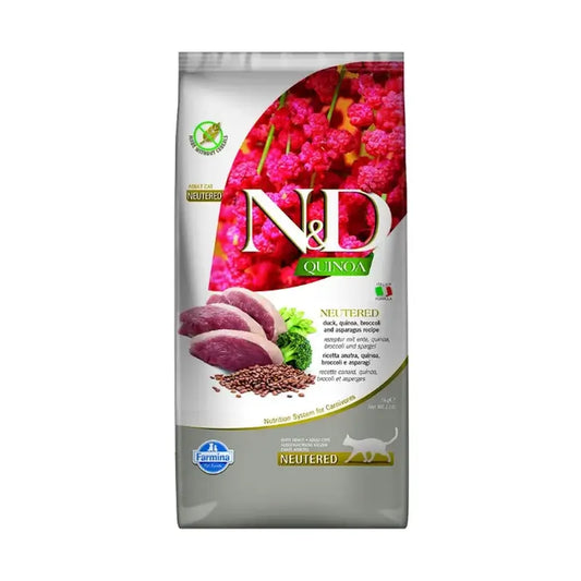 Farmina N&D Cat Quinoa Neutered Anatra 5Kg, cibo per gatti