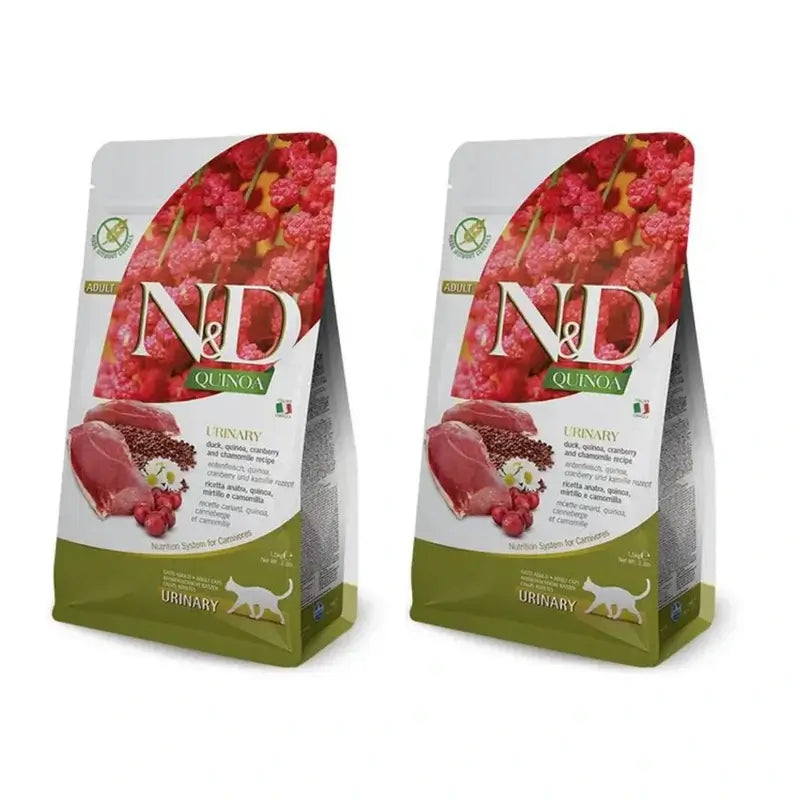Farmina N&D Cat Quinoa Urinary Duck 5Kg, Cibo per gatti, Confezione Da 2
