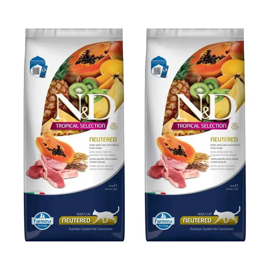 Farmina N&D Cat Tropical Selection Agnello castrato 10Kg, Confezione da 2