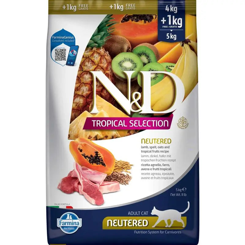 Farmina N&D Cat Tropical Selection Agnello castrato 4+1kg