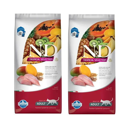 Farmina N&D Cat Selezione Tropicale Pollo 10Kg, Confezione Da 2