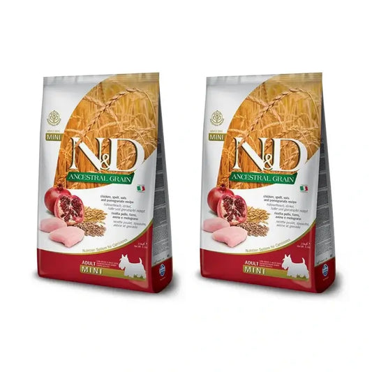 Farmina N&D Dog Ancestral Light Mini 2,5Kg, Cibo per cani, Confezione Da 2