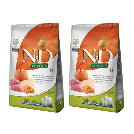 Farmina N&D Dog Calabaza Medium Maxi Jabali 12Kg, Cibo per cani, Confezione Da 2