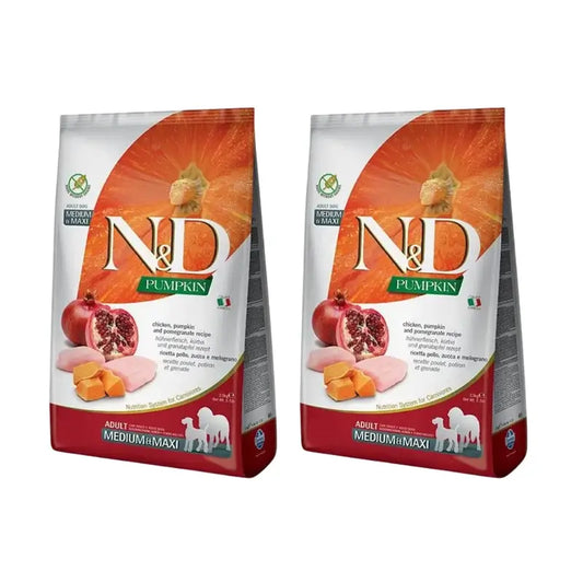 Farmina N&D Dog Pumpkin Medium Maxi Chicken 12Kg, Cibo per cani, Confezione Da 2