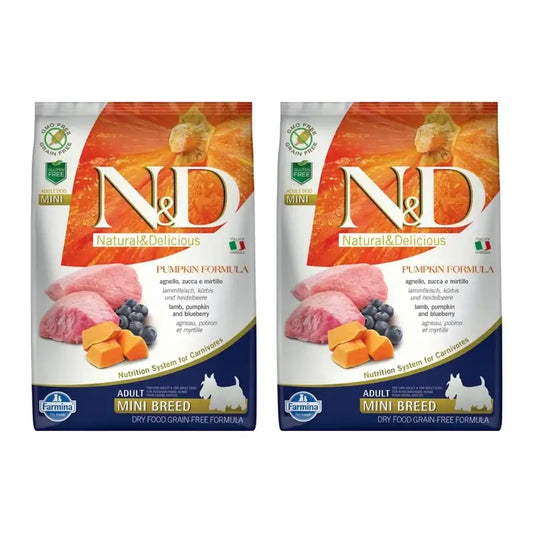 Farmina N&D Dog Zucca Mini Agnello 7Kg, Cibo per cani, Confezione Da 2
