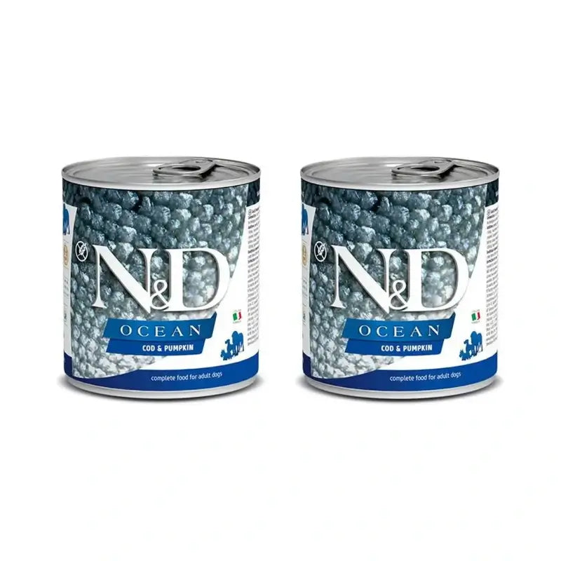Farmina N&D Dog Ocean Pumpkin Codfish Box 6X285Gr, Cibo umido per cani, Confezione Da 2