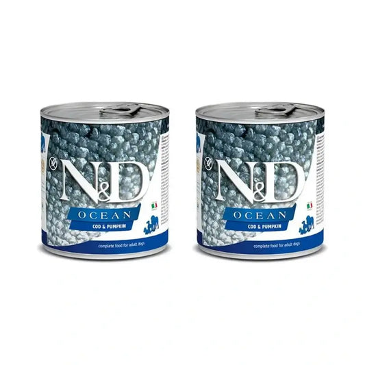 Farmina N&D Dog Ocean Pumpkin Codfish Box 6X285Gr, Cibo umido per cani, Confezione Da 2
