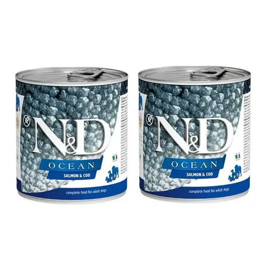 Farmina N&D Dog Ocean Salmone Baccalà Box 6X285Gr, Cibo umido per cani, Confezione Da 2