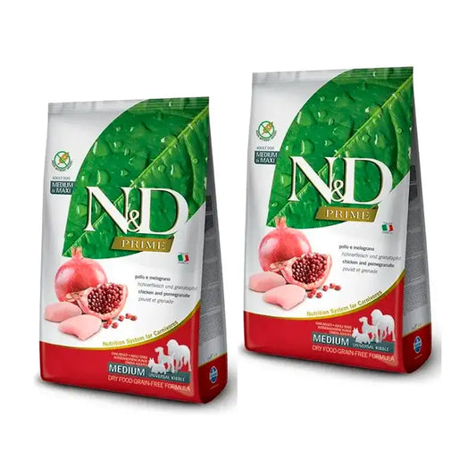 Farmina N&D Dog Prime Medium Maxi Pollo, Confezione 2 x 12Kg