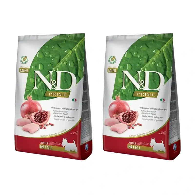 Farmina N&D Dog Prime Mini Chicken 2,5Kg, Cibo per cani, Confezione da 2