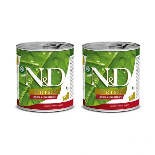 Farmina N&D Dog Puppy Prime Chicken Boxed 6X285Gr, Cibo umido per cuccioli, Confezione Da 2