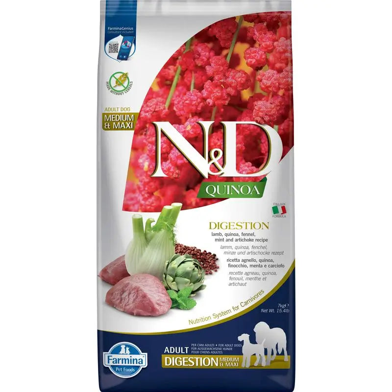 Farmina N&D Dog Quinoa Digestion Agnello Med/Maxi 7Kg