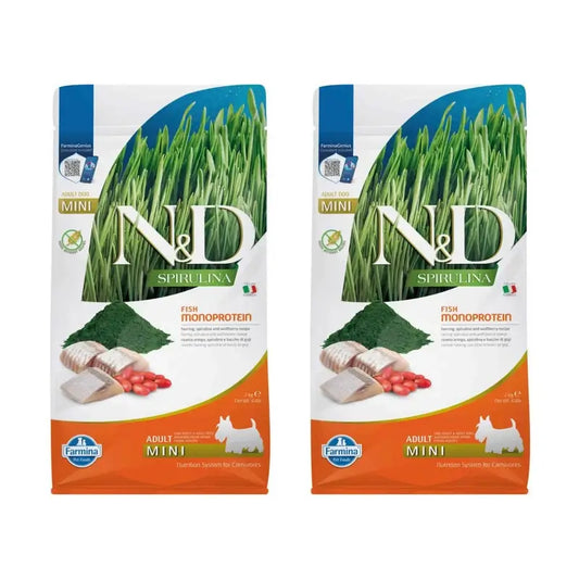 Farmina N&D Dog Spirulina Mini Aringa 2Kg, Confezione Da 2