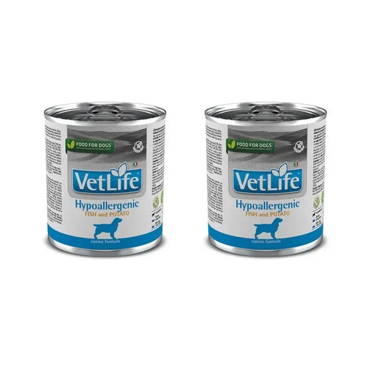 Farmina Vet Dog Hypoallergeni Trota in scatola 6X300Gr, cibo umido per cani, Confezione Da 2