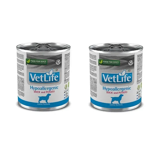 Farmina Vet Dog Hypoallergenic Duck Boxed 6X300Gr, Cibo umido per cani, Confezione Da 2