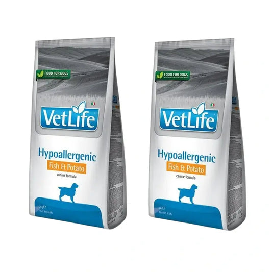 Farmina Vet Life Dog Hypoallergenic Fish 12Kg, Cibo per cani, Confezione Da 2