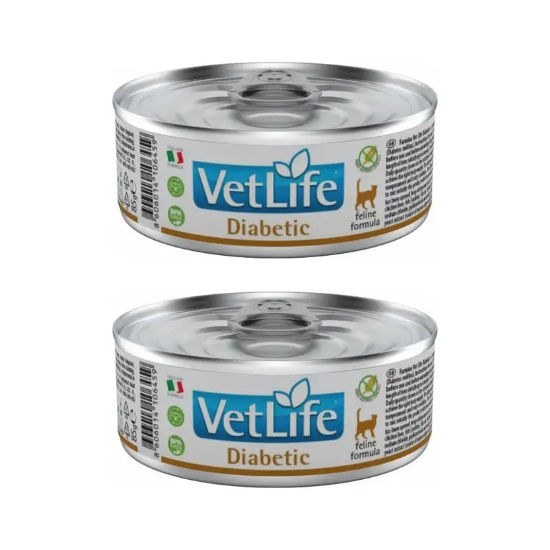 Farmina Vet Natural Diet Cat Diabetic 12X85Gr, Cibo umido per gatti, Confezione da 2