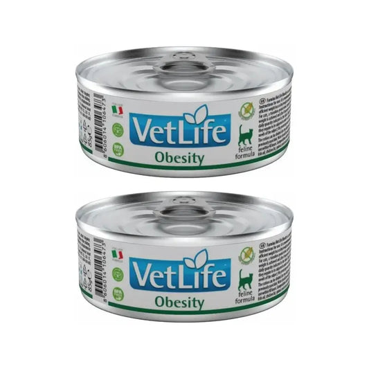 Farmina Vet Natural Diet Cat Obesity 12X85Gr, Cibo umido per gatti, Confezione da 2