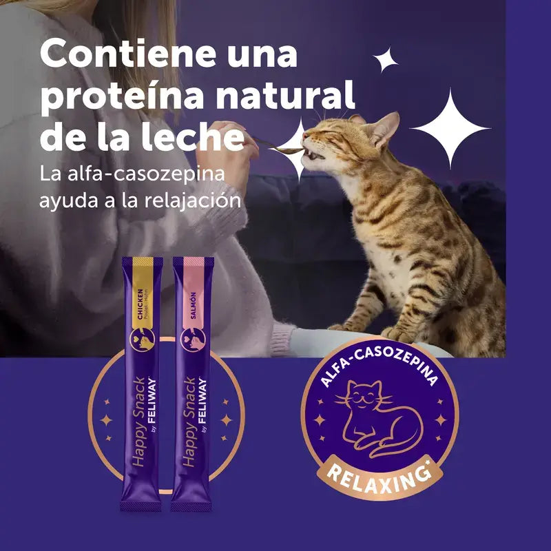 Feliway Happy Snack Pollo e Salmone, 48 bustine