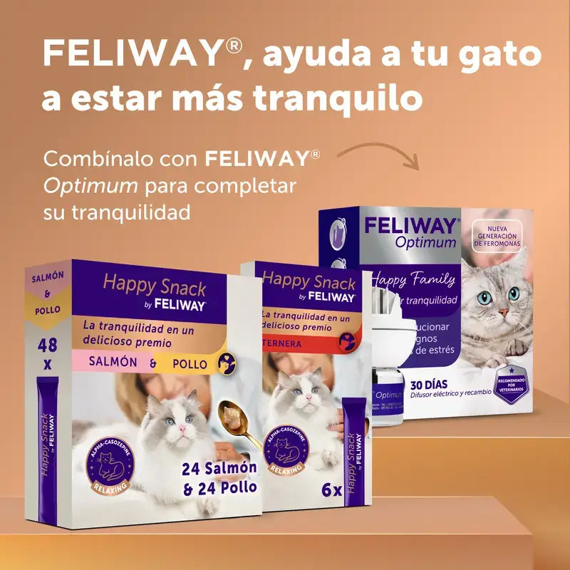 Feliway Happy Snack Pollo e Salmone, 48 bustine