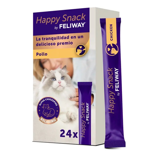 Feliway Happy Snack al gusto di pollo, 24 bustine