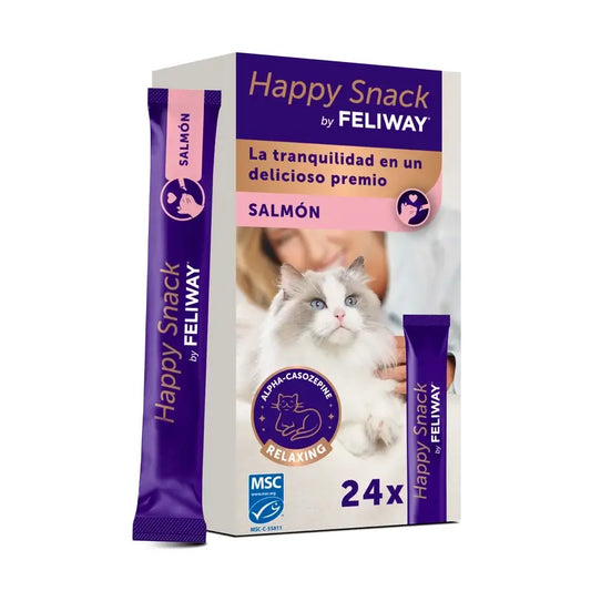 Feliway Happy Snack al gusto di salmone, 24 bustine