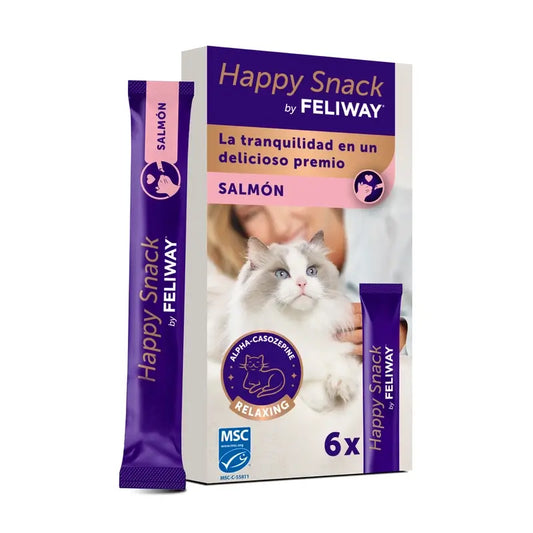 Feliway Happy Snack al gusto di salmone, 6 bustine