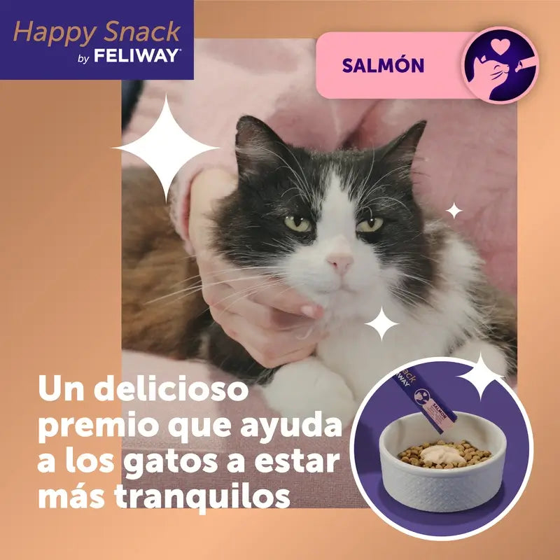 Feliway Happy Snack al gusto di salmone, 6 bustine