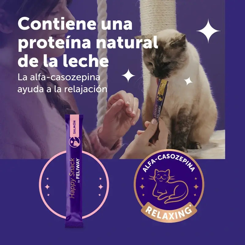 Feliway Happy Snack al gusto di salmone, 6 bustine