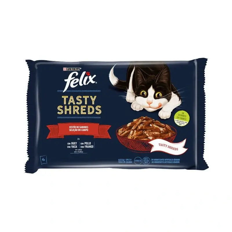 Felix Tasty Shreds Carne in salsa 12x4x80 grammi