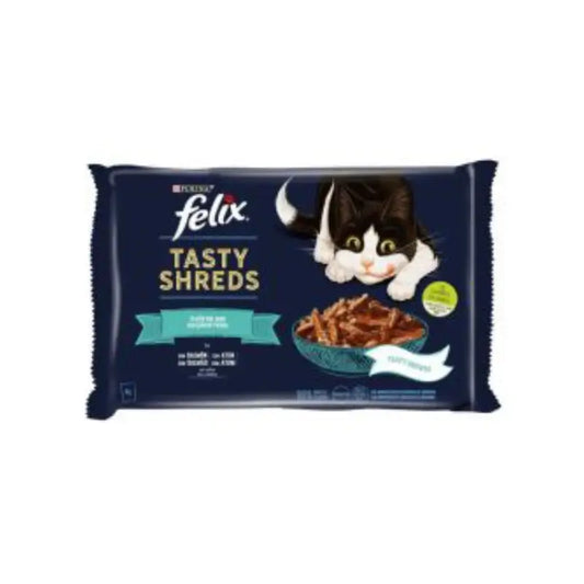Felix Tasty Shreds al salmone con salsa, 12x4x80 grammi