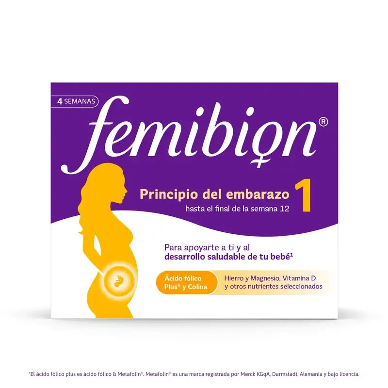 Femibion 1 Primo trimestre di gravidanza, settimane 1-12, acido folico plus, 28 compresse