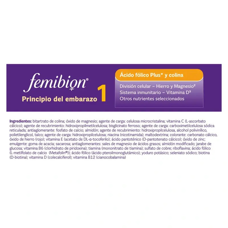 Femibion 1 Primo trimestre di gravidanza, settimane 1-12, acido folico plus, 28 compresse
