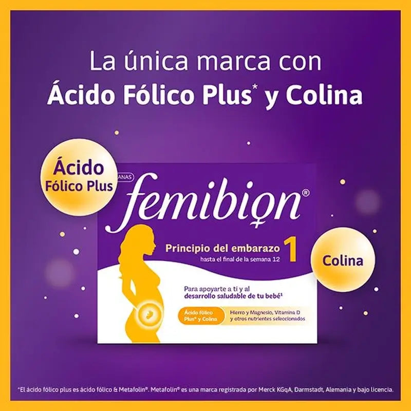 Femibion 1 Primo trimestre di gravidanza, settimane 1-12, acido folico plus, 2X28 compresse