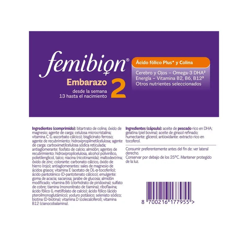 Femibion 2 Gravidanza con acido folico e vitamine, 3X28 compresse