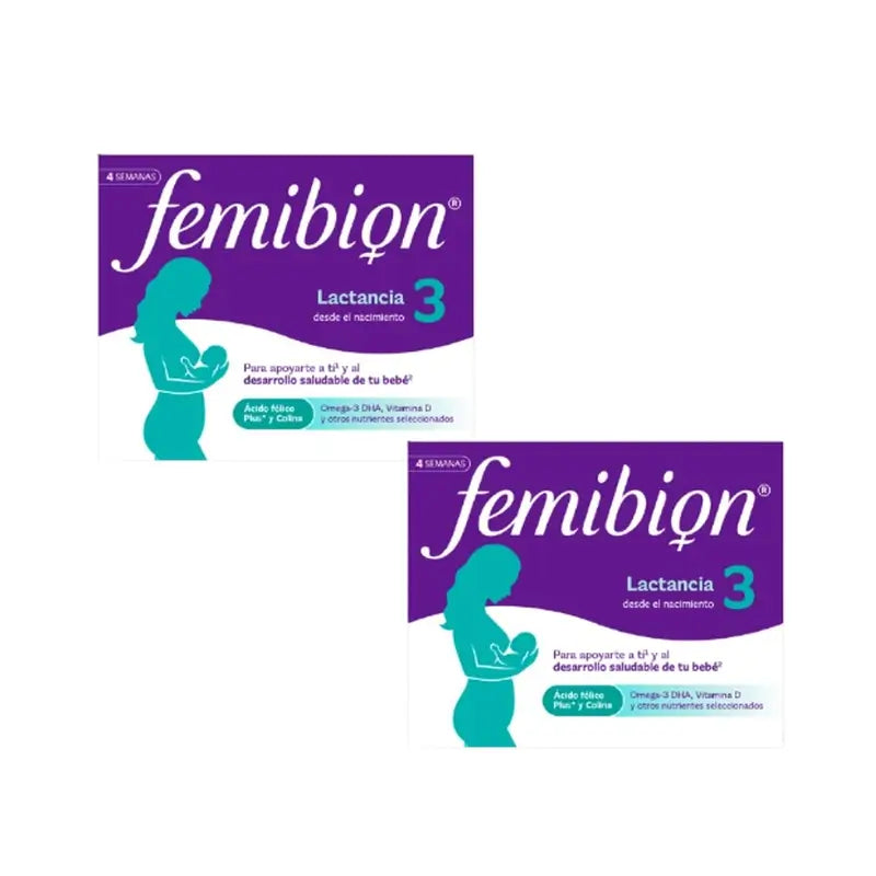Femibion 3 Allattamento e gravidanza con acido folico e vitamine, 2 x 28 compresse