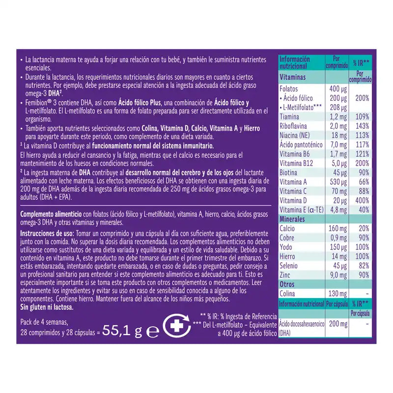 Femibion 3 Allattamento Gravidanza con acido folico e vitamine, 3 x 28 compresse