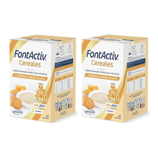 Fontactiv 8 Biscotto ai cereali, 2X500 Gr