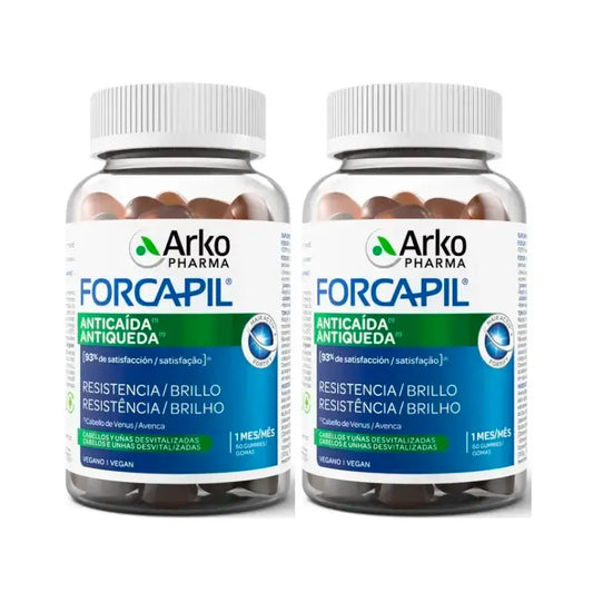 Arkopharma Forcapil Anti-Caduta di Capelli, Confezione 2 x 60 Caramelle Gommose