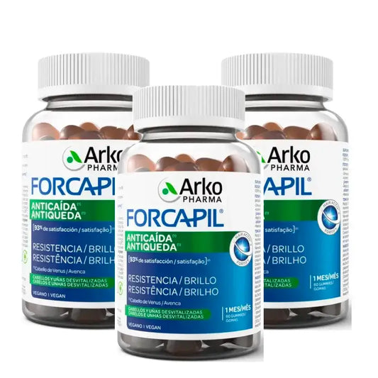Arkopharma Forcapil Anti-Caduta dei Capelli, Confezione 3 x 60 Caramelle Gommose