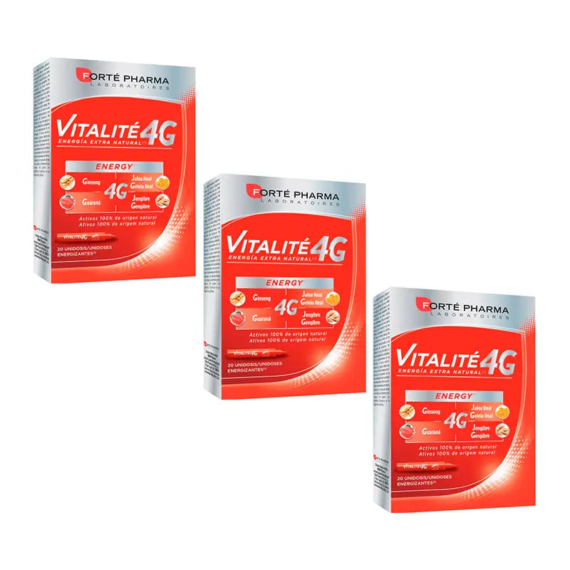 Forté Pharma Triplo Energy Vitalite 4 g, 3 x (20 dosi singole x 10 ml)