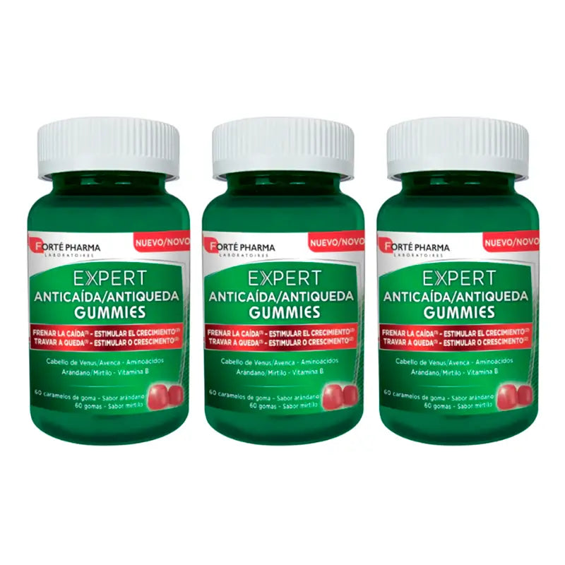 Forté Pharma Triplo Expert Anticaida Gummies, 3 x 60 caramelle