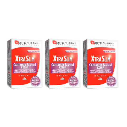 Forté Pharma Triplo Xtraslim 3 In 1 Captador, 3 x 60 capsule