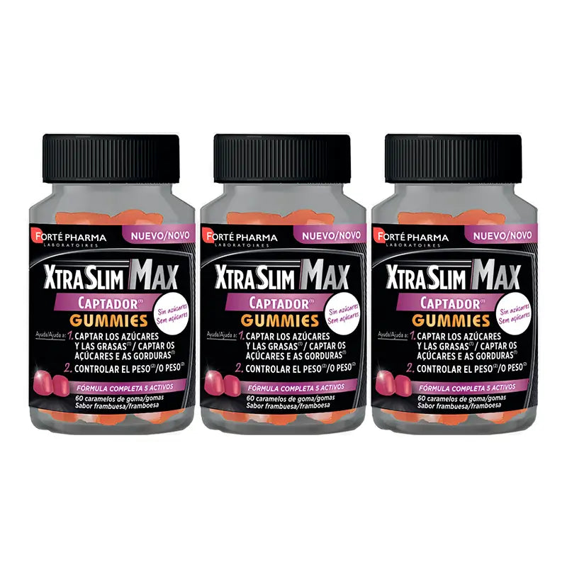 Forté Pharma Triplo Xtraslim Max Captador Gomma, 3 x 60 Unità