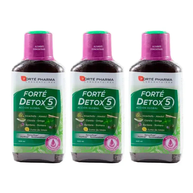 Forté Pharma Triplo Detox 5 Organi Azione Globale 3 x 500 ml
