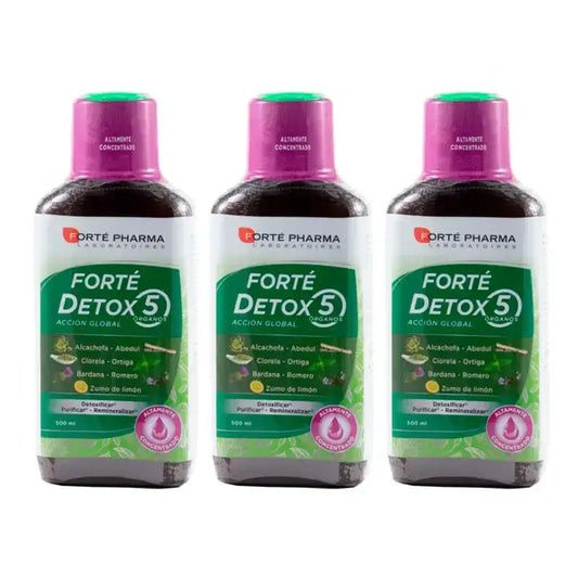 Forté Pharma Triplo Detox 5 Organi Azione Globale 3 x 500 ml