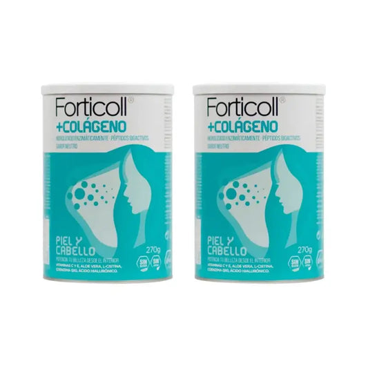 Forticoll Collagene Bioattivo Mandorla Pelle e Capelli, 2X270 Gr